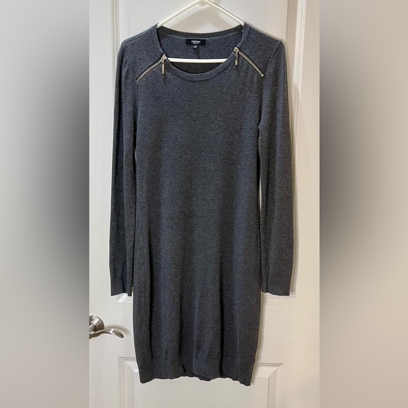 Premise Gray Sweater Dress with Zipper Detailing Size M - Picture 1 of 7